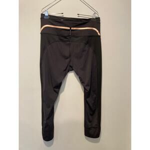 Allyson Felix Athleta Leggings 7/8 Sz 1X Zip Stash Pocket Zip Ankles Black